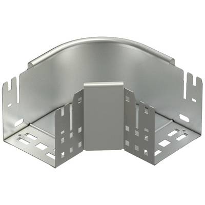 Metallene Kabelträger-Ecke für Kabelmanagement, Winkel sichtbar, mit Belüftungsschlitzen und glatter Oberfläche.