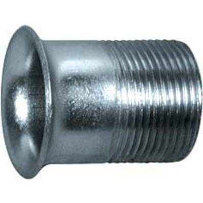 Metallgewinderohr mit flachem Kopf und Rillen, geeignet für Verbindungen in technischen und industriellen Anwendungen.