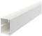 Quadratisches, weißes Kabelkanalprofil, seitlich gesehen, veranschaulicht seine Form und minimale Struktur.