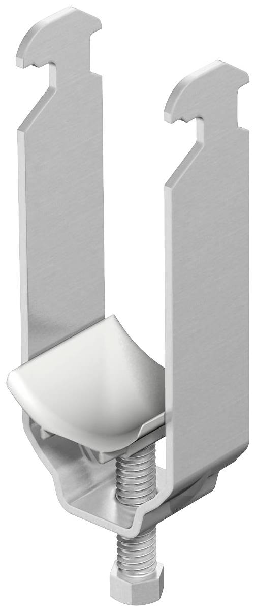 Metallische Klemme mit Schraubmechanismus, geeignet für Befestigungen oder Montagen.