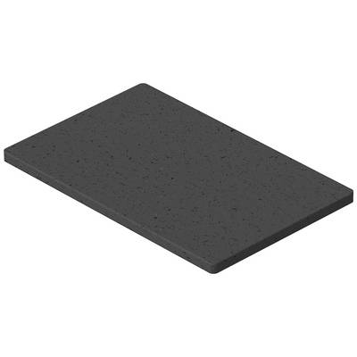 Eine rechteckige, dunkelgraue Platte mit einer glatten Oberfläche, wahrscheinlich aus Stein oder einem ähnlichen Material.