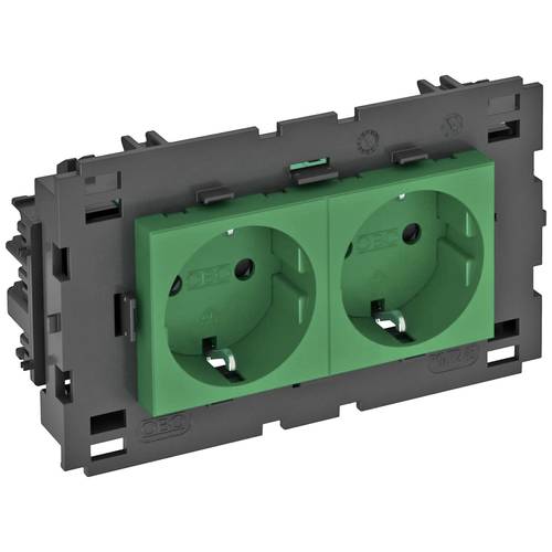 OBO Bettermann 6120436 Geräteeinsatz Steckdose (B x H x T) 131 x 76 x 42 mm 1 St. Grün