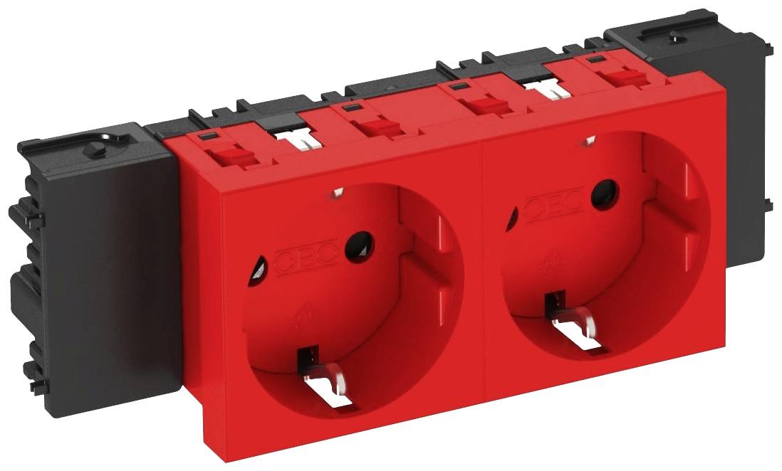OBO Bettermann 6120368 Geräteeinsatz Steckdose (B x H x T) 131 x 90 x 42 mm 1 St. Rot