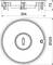 Technische Zeichnung eines runden Einbaustrahlers. Durchmesser beträgt 325 mm. Seitenansicht zeigt eine Höhe von 73 mm und Länge von 304 mm.