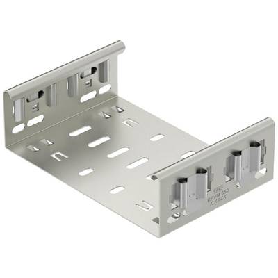 Metallschiene mit Halterungen und Öffnungen. Eignet sich zur Befestigung elektrischer Komponenten. Rechteckiges, gelochtes Design.