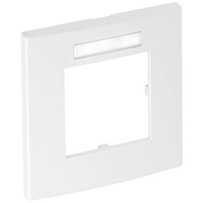 Ein weißer quadratischer Rahmen für einen Lichtschalter mit Leuchteinheit oben.