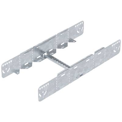 Metallschiene mit mehreren Perforationen, die zur Befestigung oder Stabilisierung in Bauanwendungen verwendet wird.