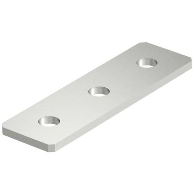 Metallplatte mit drei gleichmäßig verteilten Löchern in einer Reihe, rechteckige Form, dient als Verbindungselement.
