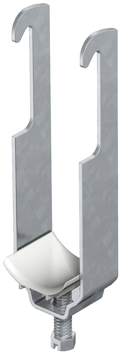 Metallhalterung mit Schraube und gebogener Halterung, geeignet für feste Befestigungen von Konstruktionen.