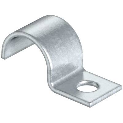 Metallkabelschelle, U-förmig, mit Schraubloch, zur Befestigung von Kabeln oder Rohren an Oberflächen.