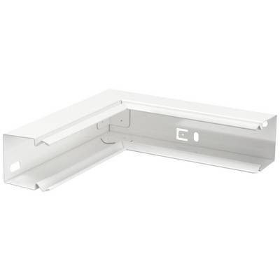 Metallwinkelverbinder, L-förmig, in Weiß. Verwendet für die Verbindung von zwei Flächen im rechten Winkel, z.B. bei Bauprojekten.