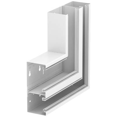 Profil eines weißen Aluminiumrahmens, der für die Montage von Wänden oder Decken genutzt wird. Ansicht zeigt vertikale und horizontale Schienen.