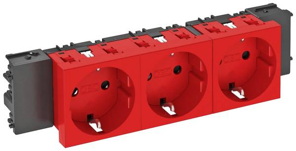 OBO Bettermann 6120388 Geräteeinsatz Steckdose (B x H x T) 176 x 45 x 42 mm 1 St. Rot