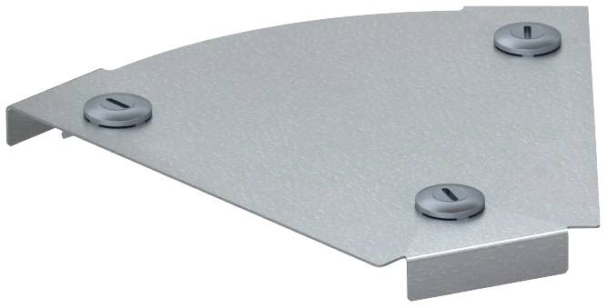 Metallelement mit drei Schraubenlöchern, möglicherweise Teil eines größeren Konstruktionselements oder Montagesystems.