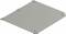 Graue quadratische Metallplatte mit abgerundeten Ecken und vier Befestigungslöchern an den Ecken.