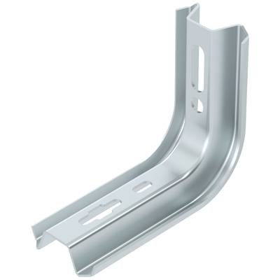 Metallwinkelhalterung in L-Form, silber glänzend, mit mehreren Schlitzen und Löchern zur Befestigung und Stabilisierung von Strukturen.