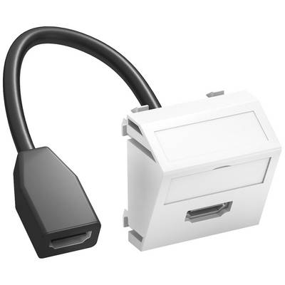 'HDMI-Keystone-Modul mit Buchse und flexiblem Kabel zur einfachen Verbindung von HDMI-Kabeln in strukturierten Verkabelungssystemen.'