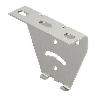 Metallwinkelhalterung mit mehreren Schraublöchern, dient zur Befestigung und Stabilisierung in Konstruktionsanwendungen.