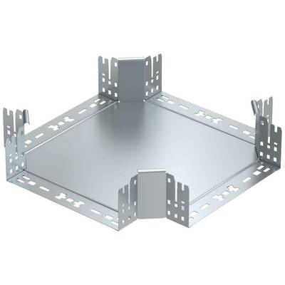Metallplatte in sechseckiger Form mit nach oben gebogenen Laschen an den Ecken.
