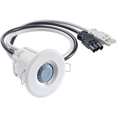 Weiße LED-Deckenleuchte mit Kabeln und Steckverbindungen, geeignet für Einbauinstallationen in Innenräumen.