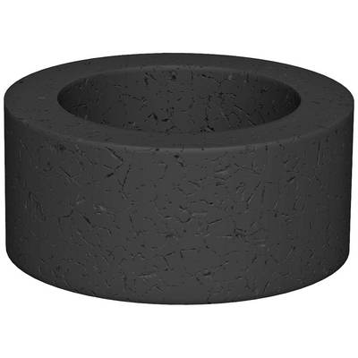 Ein schwarzer, zylindrischer Ring mit rauer, strukturiert erscheinender Oberfläche.