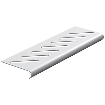Metallprofil mit diagonal verlaufenden Schlitzen; verwendet zur Belüftung oder Verstärkung von Bauelementen.