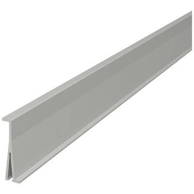 Metallprofil in L-Form, grau, für Bauanwendungen, perspektivisch von der Seite gezeigt.