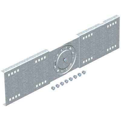 Metallplatte mit zentralem Rotationsgelenk und Schrauben. Verwendung vermutlich in Maschinenbau oder Konstruktion.