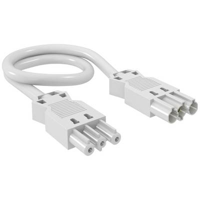Ein graues Elektrokabel mit zwei identischen Steckverbindern an jedem Ende, jeweils mit drei Anschlussstiften.