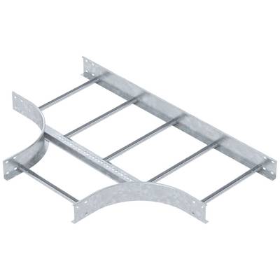 Metallkabelrinne mit geflochener Struktur, bestehend aus zwei gebogenen Seitenteilen und mehreren Querträgern für Kabelinstallation.