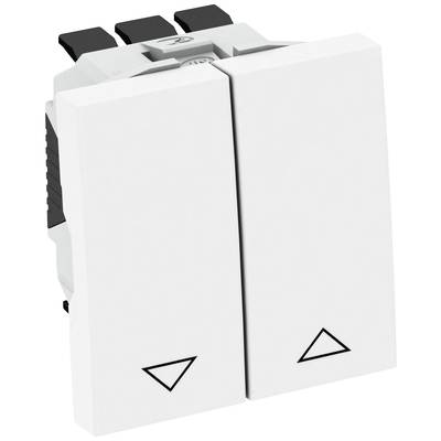 Doppellichtschalter mit Pfeilsymbolen für Auf- und Abwärtsbewegung, verwendet zur Steuerung von elektrischen Geräten oder Beleuchtung.