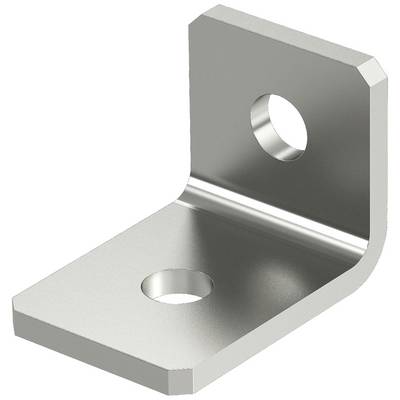 Metallwinkelhalterung mit zwei Löchern, einer auf der vertikalen und einer auf der horizontalen Fläche, für Montagezwecke.