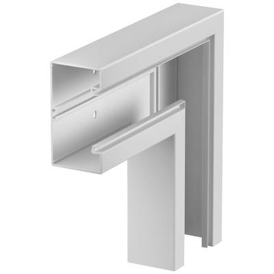 Metallprofil in L-Form, grau, hohl, mit glatter Oberfläche. Verwendet in Bau und Architektur für leichte Trägerstrukturen.