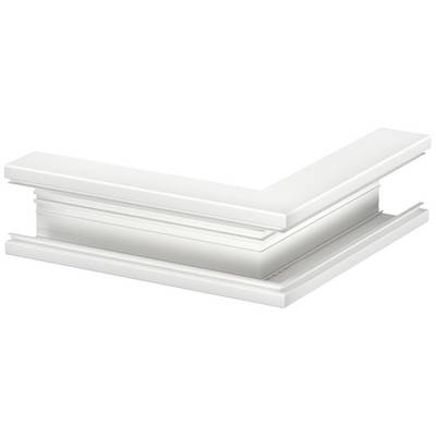 Weiße Bauelemente in L-Form, vermutlich Fenster- oder Türrahmen, auf weißem Hintergrund.