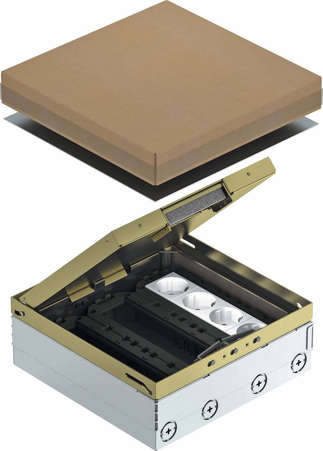 OBO Bettermann Bodentank komplett zwei 2fach VDE-Steckdose UDHOME9 2M MT V - 7427312 - 1 Stück