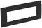 Abdeckung für rechteckige Ausschnitte in schwarzer Farbe, geeignet für Schalter oder Steckdosenmontage.