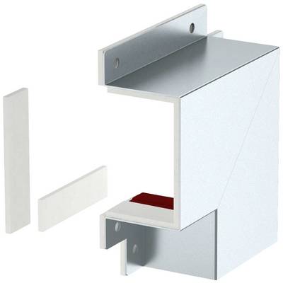 Metallkanalprofil mit abnehmbaren Abdeckungen, geeignet für den Schutz von Kabeln oder Rohren in Baukonstruktionen.