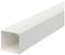Weißer quadratischer Kabelkanal aus Kunststoff.