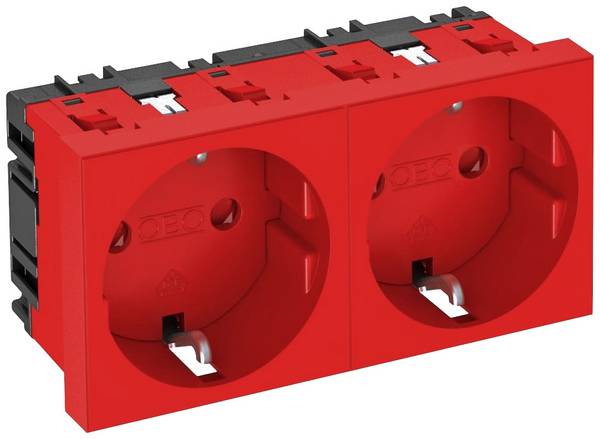 OBO Bettermann 6120028 Geräteeinsatz Steckdose (B x H x T) 90 x 45 x 42 mm 1 St. Rot