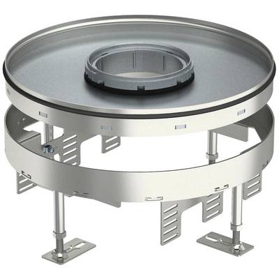 Metallring mit mehreren Schichten und Befestigungselementen auf verstellbaren Füßen. Vermutlich ein Bauteil für technische Anwendungen.