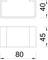 Technische Zeichnung eines U-förmigen Bauteils. Oben: Breite 80, Höhe 40. Seitenansicht: Breite 45, Höhe 80.