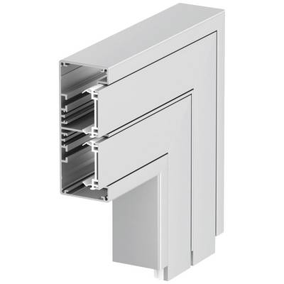 Profilschnitt eines Aluminiumfensters mit detaillierten Querschnitten. Zeigt Struktur und Material in Nahaufnahme.