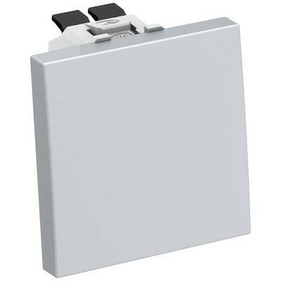 Ein quadratischer, grauer Taster mit schwarzen Schaltern und einem kleinen USB-Symbol oben links.