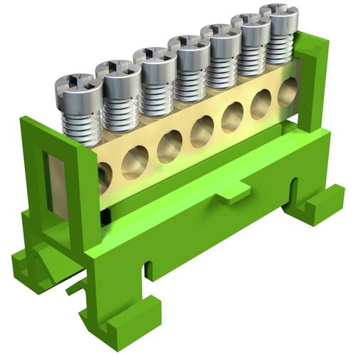 OBO Bettermann 2054019 Klemmleiste Grün 7polig 16 mm² 10er Set 10 St.