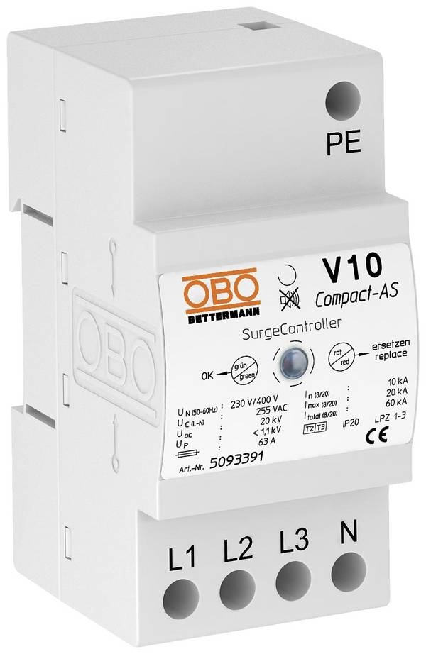 OBO Bettermann 5093391 V10 COMPACT-AS Überspannungsableiter 10 kA 1 St.