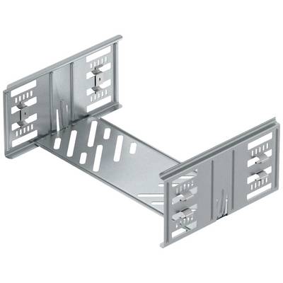 Ein silbernes Metallmontageteil, rechteckig mit seitlichen Schlitzen, vermutlich für die Installation von elektronischen Geräten.