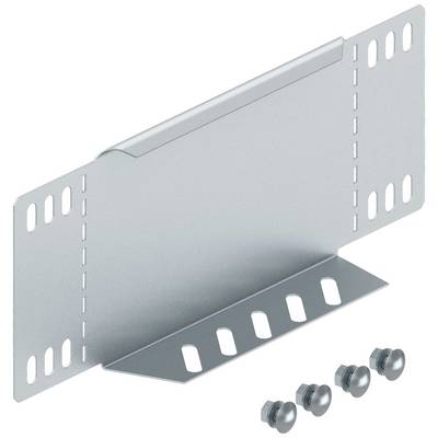 Metallhalterung mit vier Schrauben, geeignet zur Befestigung an einer ebenen Fläche. Enthält symmetrische Löcher zur flexiblen Montage.