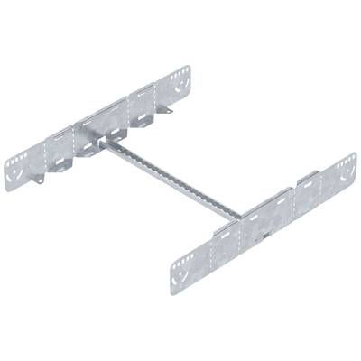 Metallischer Verbindungsbügel mit mehreren rechteckigen Platten und einem langen, geriffelten Mittelstab, für Bauanwendungen.