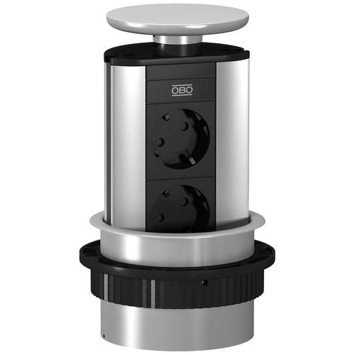 OBO Bettermann 6116854 Tischsteckdose Silber Schutzkontakt
