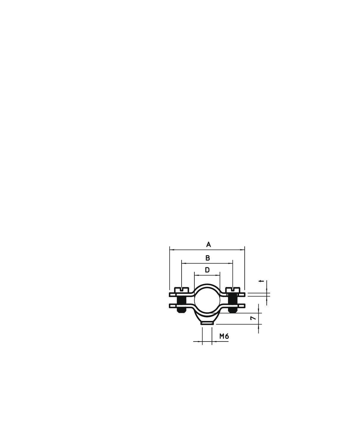 Technische Zeichnung eines Kugellagers mit Maßangaben: 'A', 'B', 'D', 'M6'. Seitenansicht eines Lagers mit symmetrischen Details.